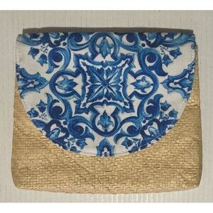 Dolce & Gabbana Light Blue 2024 Straw Weave Clutch Bag makeup/ perfume travel